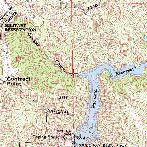Topographic Map of Cougar Canyon, CA