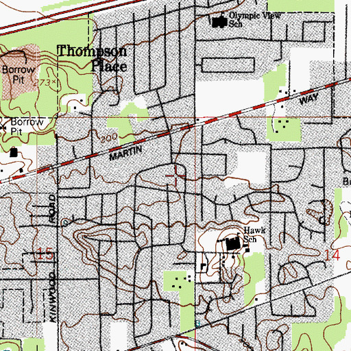 Topographic Map of Tanglewilde Census Designated Place, WA