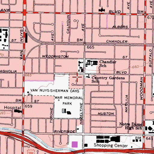Topographic Map of Country Gardens School, CA