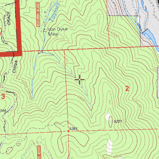 Topographic Map of Taylorsville Census Designated Place, CA