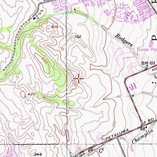 Topographic Map of Temelec Census Designated Place, CA