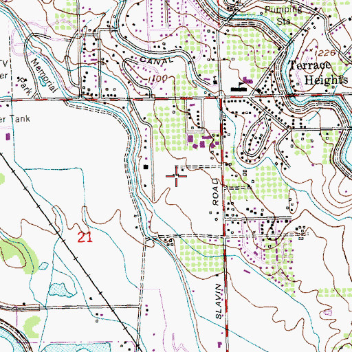 Topographic Map of Terrace Heights Census Designated Place, WA