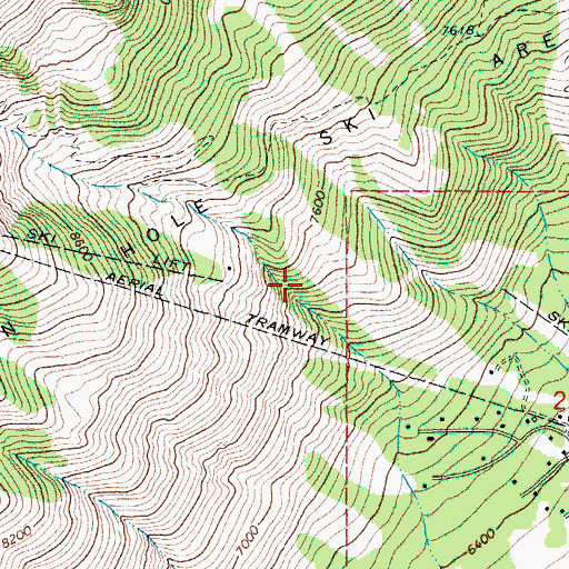 Topographic Map of Teton Village Census Designated Place, WY