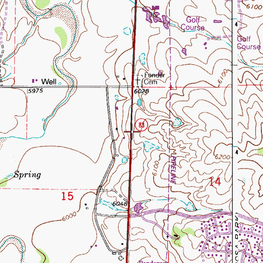 Topographic Map of The Pinery Census Designated Place, CO