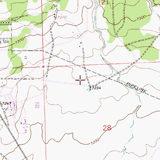 Topographic Map of Thoreau Census Designated Place, NM