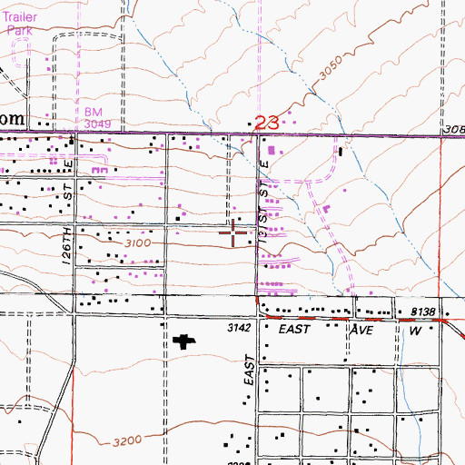 Topographic Map of Los Angeles County Fire Department Station 79, CA