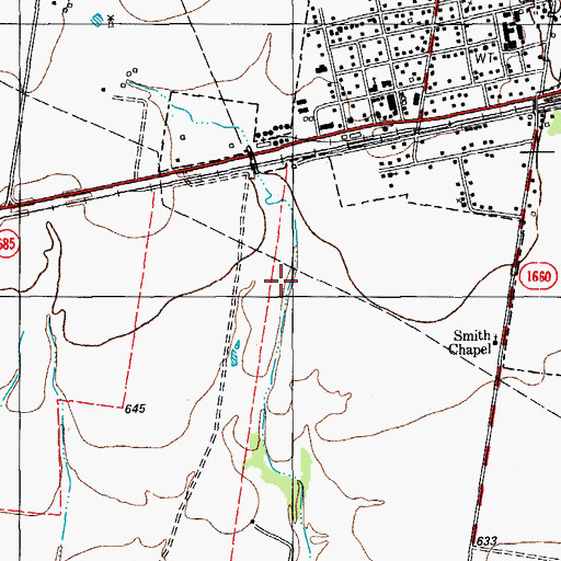 Topographic Map of City of Hutto, TX