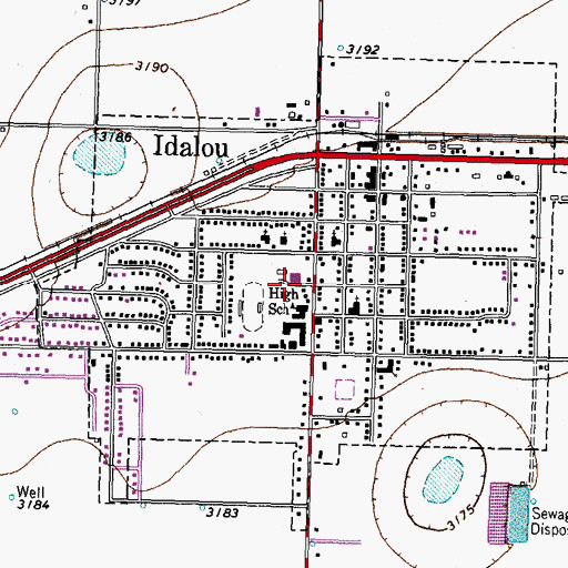 Topographic Map of City of Idalou, TX