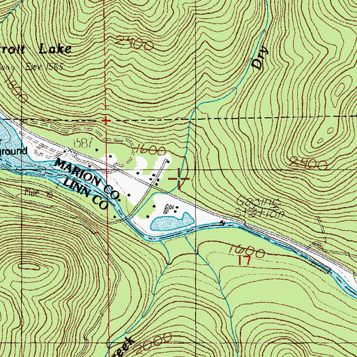 Topographic Map of City of Idanha, OR