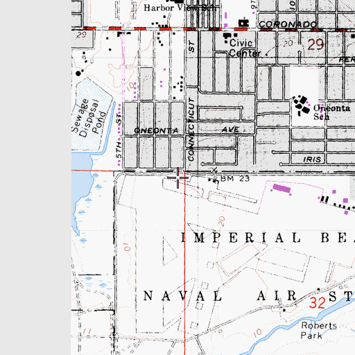 Topographic Map of City of Imperial Beach, CA