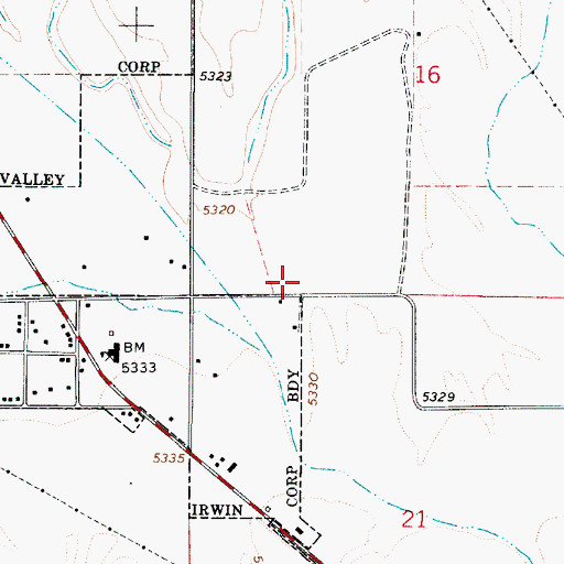 Topographic Map of City of Irwin, ID