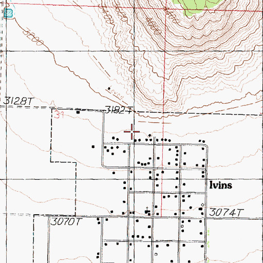 Topographic Map of City of Ivins, UT