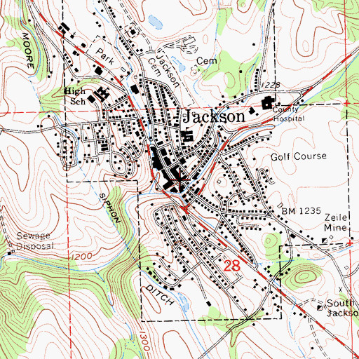 Topographic Map of City of Jackson, CA