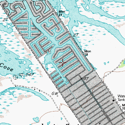 Topographic Map of City of Jamaica Beach, TX