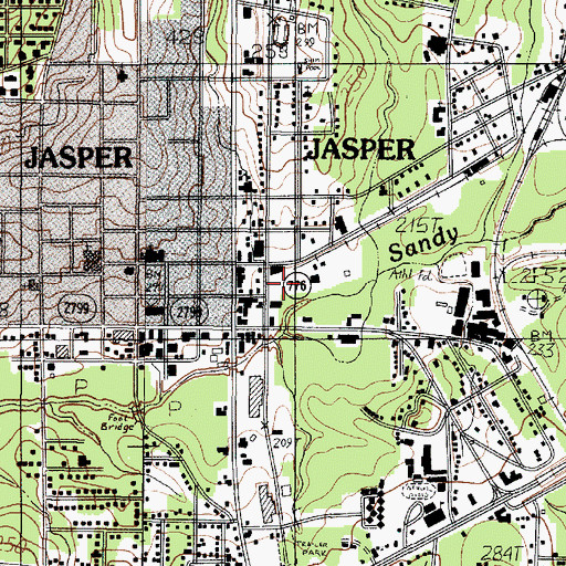 Topographic Map of City of Jasper, TX