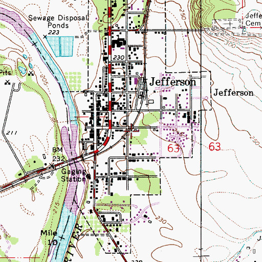 Topographic Map of City of Jefferson, OR