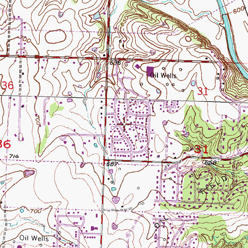 Topographic Map of City of Jenks, OK