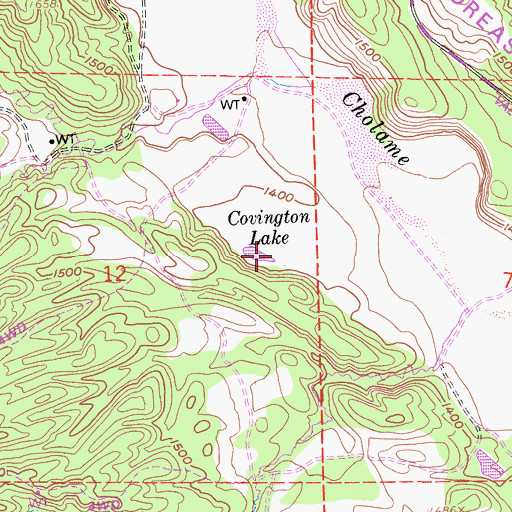 Topographic Map of Covington Lake, CA