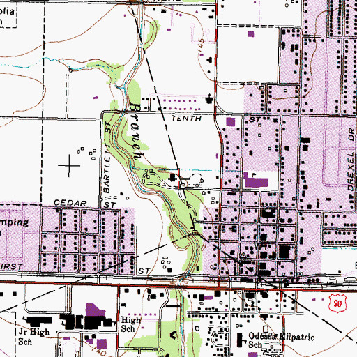 Topographic Map of City of Katy, TX