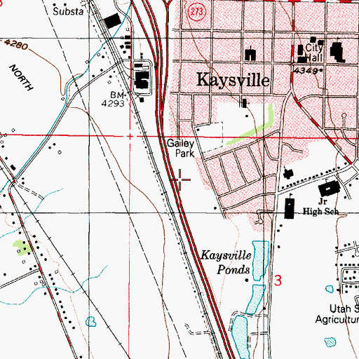 Topographic Map of City of Kaysville, UT