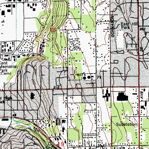 Topographic Map of City of Kent, WA