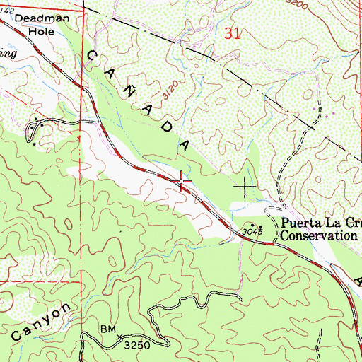 Topographic Map of Cow Canyon, CA