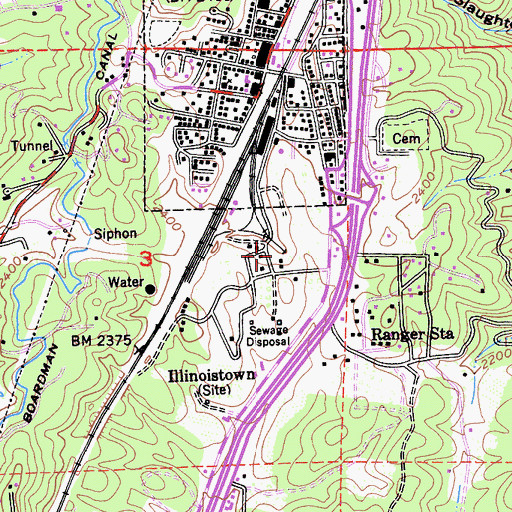 Topographic Map of City of Colfax, CA