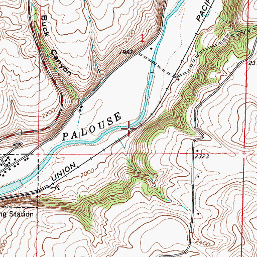 Topographic Map of City of Colfax, WA