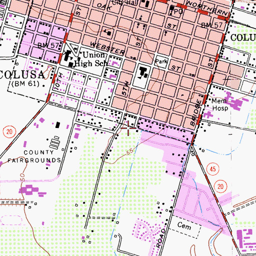 Topographic Map of City of Colusa, CA