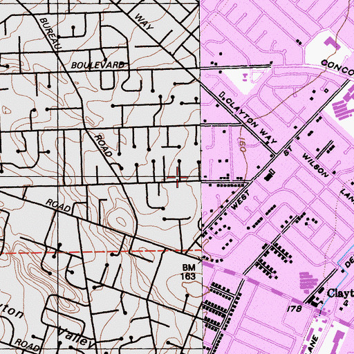 Topographic Map of City of Concord, CA