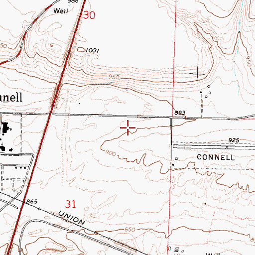 Topographic Map of City of Connell, WA