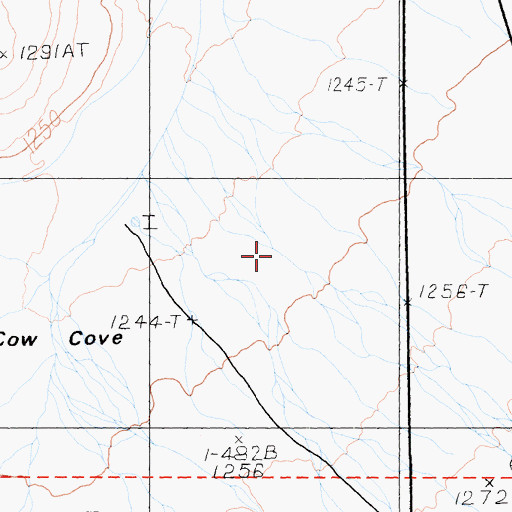 Topographic Map of Cow Cove, CA