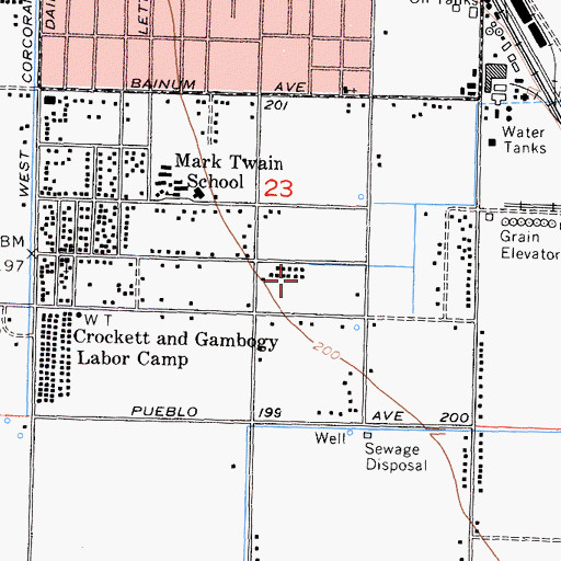 Topographic Map of City of Corcoran, CA