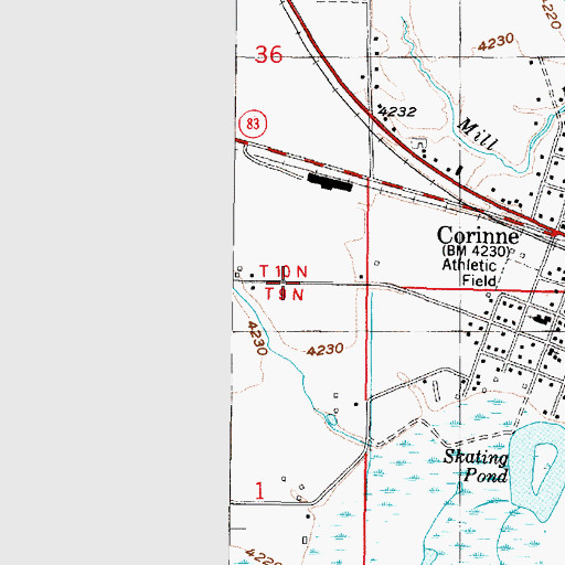 Topographic Map of City of Corinne, UT