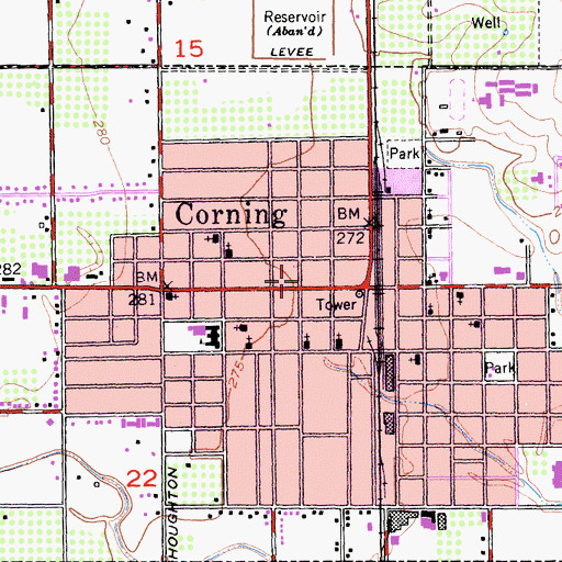 Topographic Map of City of Corning, CA