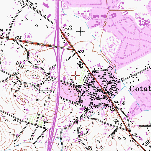 Topographic Map of City of Cotati, CA