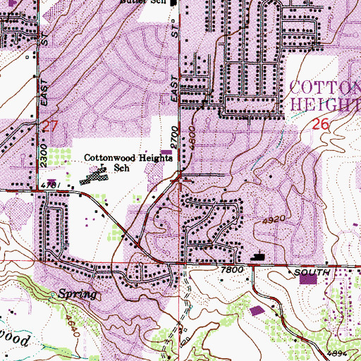 Topographic Map of City of Cottonwood Heights, UT