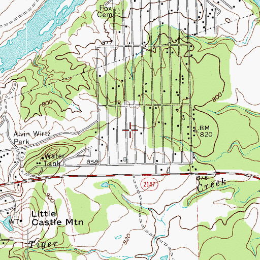 Topographic Map of City of Cottonwood Shores, TX