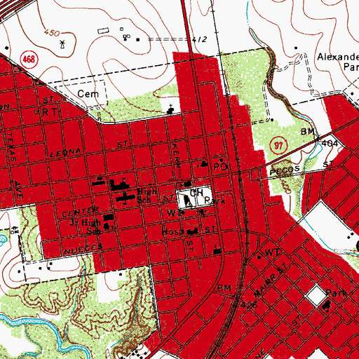 Topographic Map of City of Cotulla, TX
