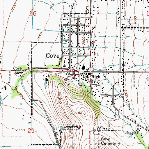 Topographic Map of City of Cove, OR