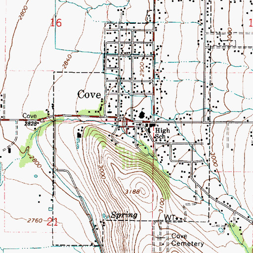 Topographic Map of City of Cove, OR