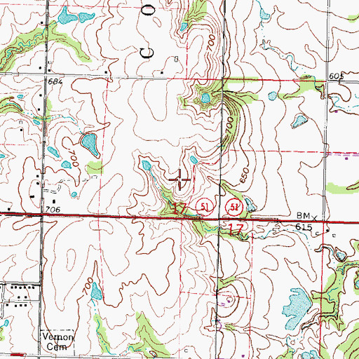 Topographic Map of City of Coweta, OK