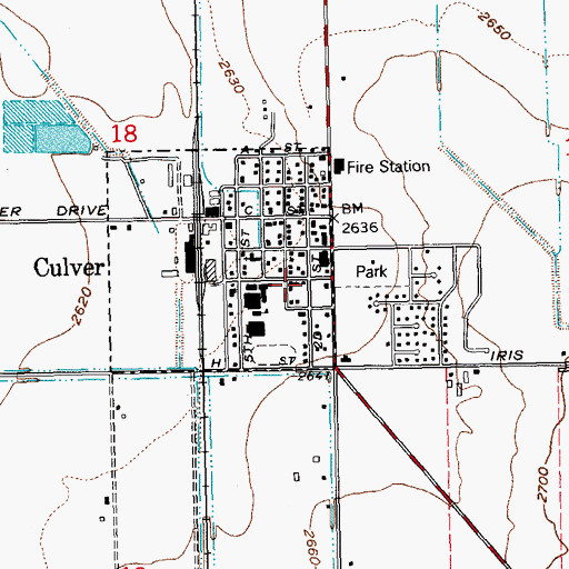 Topographic Map of City of Culver, OR