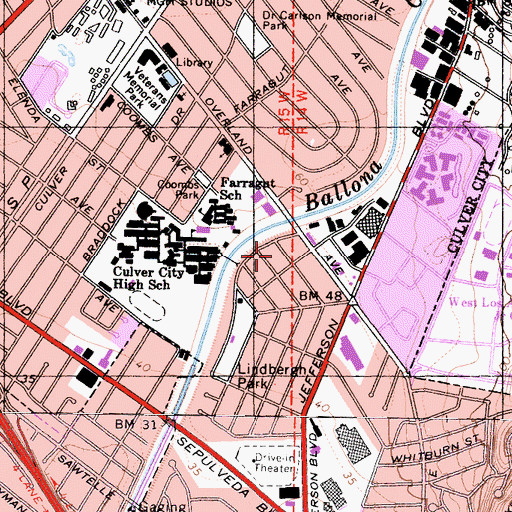 Topographic Map of City of Culver City, CA