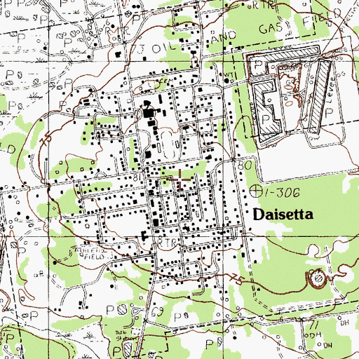 Topographic Map of City of Daisetta, TX