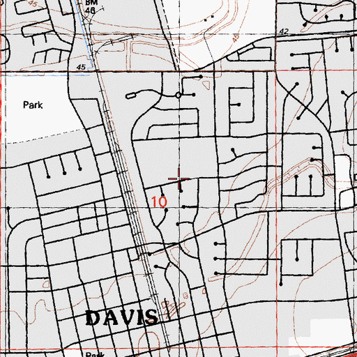 Topographic Map of City of Davis, CA