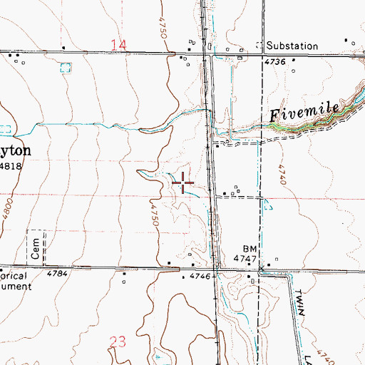 Topographic Map of City of Dayton, ID