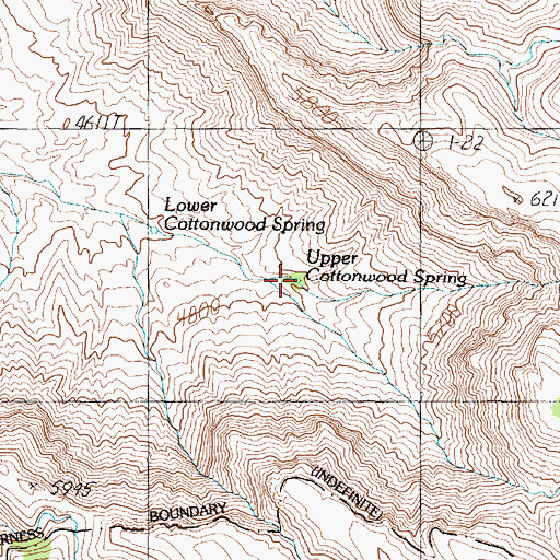 Topographic Map of Upper Cottonwood Spring, AZ