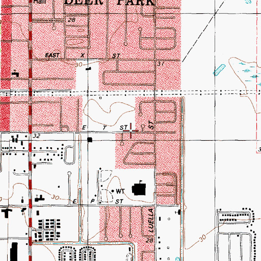 Topographic Map of City of Deer Park, TX