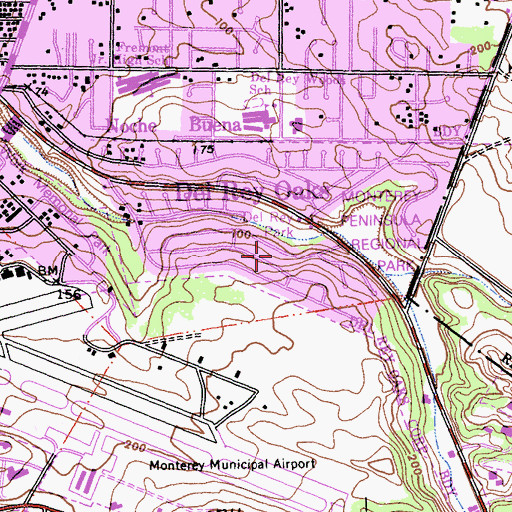 Topographic Map of City of Del Rey Oaks, CA